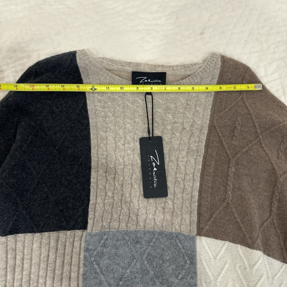 Brunello Cucinelli Color Block Sweater - Black, Brown, Gray, Cream - Picture 8 of 9
